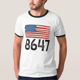8647 Anti-Trump-amerikanische Flagge Politische Au T-Shirt
