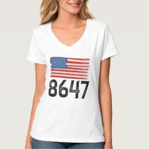8647 Anti-Trump-amerikanische Flagge Politische Au T-Shirt