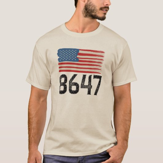 8647 Anti-Trump-amerikanische Flagge Politische Au T-Shirt (Vorderseite)