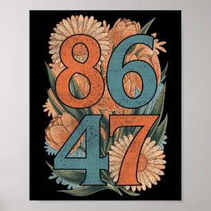 8647 Anti Trump floral Demokrat Präsident Liberal Poster