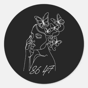 8647 Anti Trump Floral Resist 86 47 Impeach Trump Runder Aufkleber