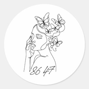 8647 Anti Trump Floral Resist 86 47 Impeach Trump Runder Aufkleber