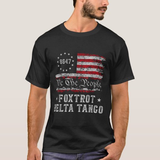 8647 Anti Trump Foxtrots Deltas Tangos Impeach 47 T-Shirt (Vorderseite)