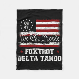 8647 Anti Trump Foxtrott Deltas Tango Impeach 47  Fleecedecke