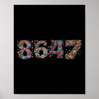 8647 Anti Trump Retro Blumenmuster  Poster