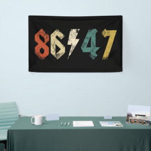 8647 Anti Trump Retro Vintag 80er Rock Style Banner