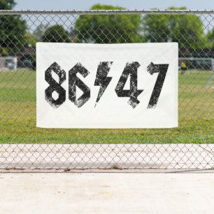 8647 Anti Trump Retro Vintag 80er Rock Style Banner