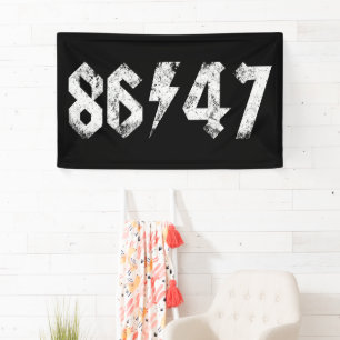 8647 Anti Trump Retro Vintag 80er Rock Style Banner