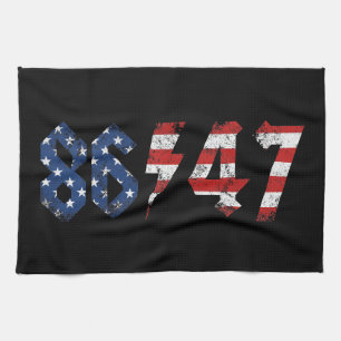 8647 Anti Trump Retro Vintag 80er Rock Style Geschirrtuch