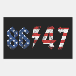 8647 Anti Trump Retro Vintag 80er Rock Style Rechteckiger Aufkleber