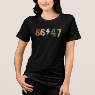 8647 Anti Trump Retro Vintag 80er Rock Style Tri-Blend Shirt