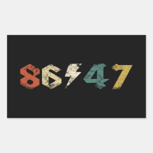 8647 Anti Trump Retro Vintage 80er Rock Stil Rechteckiger Aufkleber