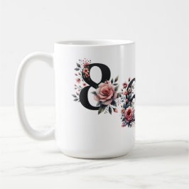8647 ANTITRUMP SCHWARZE LETTERING & PINK BLUME KAFFEETASSE