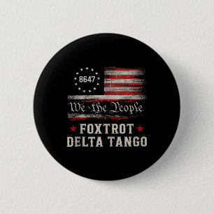 8647 Foxtrots Deltas Tangos America Flag Tank Top Button