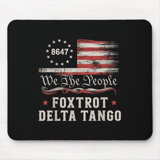8647 Foxtrott Deltas Tango Amerikanische Flagge Mousepad (Vorne)