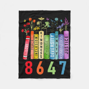 8647 Gleichberechtigung Buch Blume Trump Frauenrec Fleecedecke