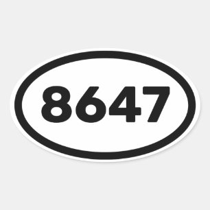 8647 OVALER AUFKLEBER