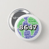 8647 Planet Erde Ökologie Wort Kunst Button (Vorne & Hinten)