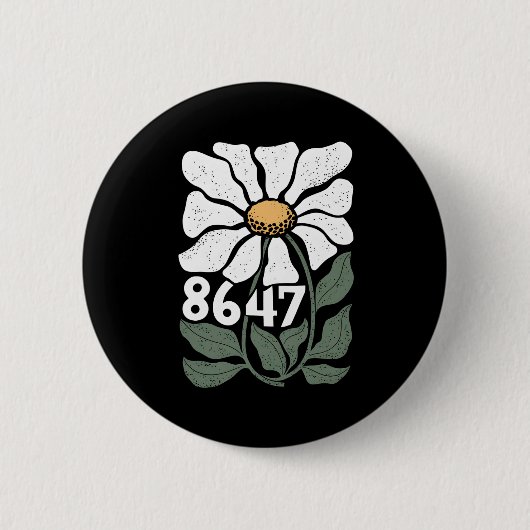 8647 Resist Subtle Daisy Floral Foxtrot Delta Tang Button (Vorderseite)