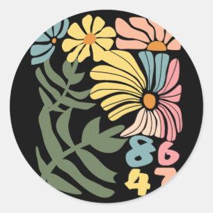 8647 Resist Subtle Floral Foxtrot Delta Tango Prot Runder Aufkleber