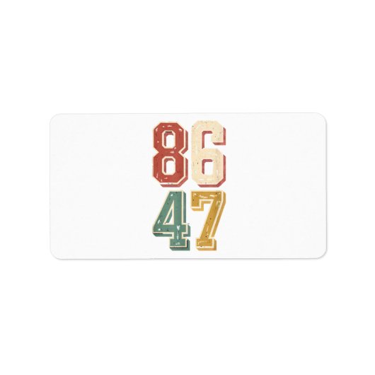 8647 Retro 86 47 Adressaufkleber (Vorne)