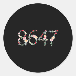 8647 Retro 86 47 Anti-Trump-Blume Präsident Runder Aufkleber