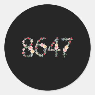 8647 Retro 86 47 Anti-Trump-Blume Präsident Runder Aufkleber