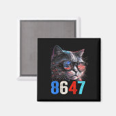 8647 Retro 86 47 Cat Lovers Magnet (Vorderseite/Rückseite)