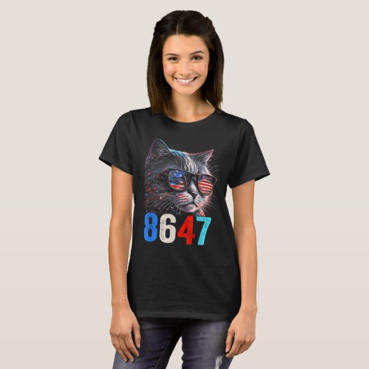 8647 Retro 86 47 Cat Lovers T-Shirt (Vorne ganz)