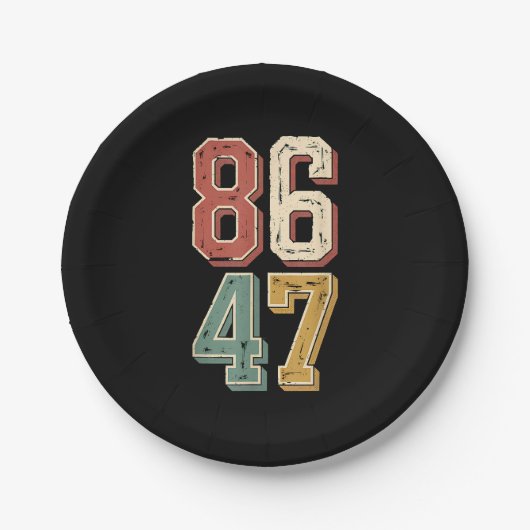 8647 Retro 86 47 Pappteller (Vorderseite)