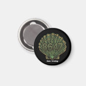 8647 Seashell Linolschnitt Sechsundachtzig Siebenu Magnet (Vorderseite/Rückseite)
