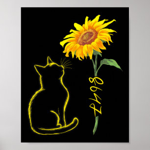 8647 Subtile Anti Trump 86 47 Katze Sonnenblume Fl Poster