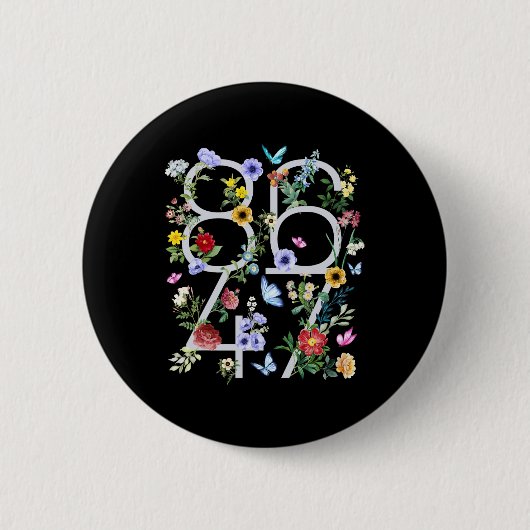 8647 Subtile Anti-Trump-Blumen-Boho Button (Vorderseite)
