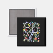 8647 Subtile Anti-Trump-Blumen-Boho Magnet (Vorderseite/Rückseite)