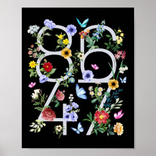8647 Subtile Anti-Trump-Blumen-Boho Poster