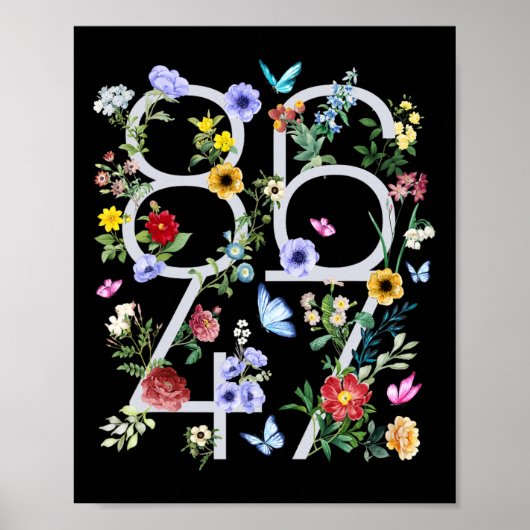8647 Subtile Anti-Trump-Blumen-Boho  Poster (Vorne)