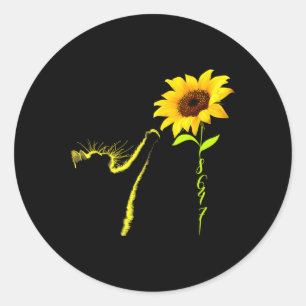 8647 Subtle Anti Trump 86 47 Cat Sonnenblume Runder Aufkleber