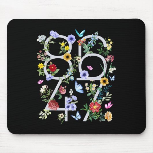 8647 Subtle Anti Trump 86 47 Floral Boho Style 1 Mousepad (Vorne)