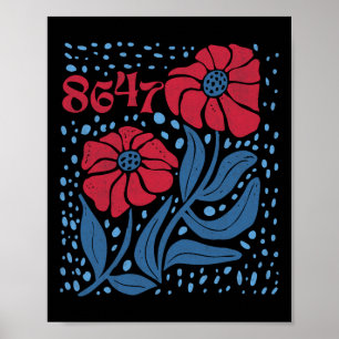 8647 Subtle Anti Trump 86 47 Floral Boho Style 4 Poster