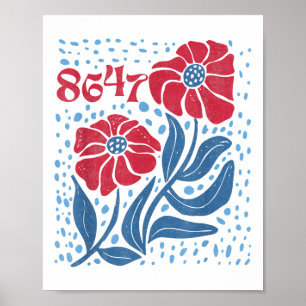 8647 Subtle Anti Trump 86 47 Floral Boho Style Poster