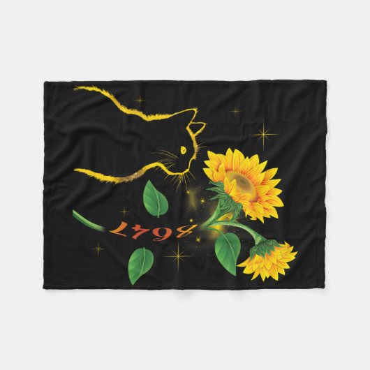8647 Subtle Anti Trump 86 47 Sunflower Cat Lovers Fleecedecke (Vorderseite (Horizontal))