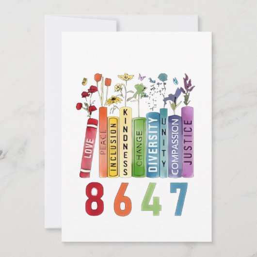 8647 Subtle Anti Trump Anti MAGA 86 47 Floral LGBT Ankündigung (Vorderseite)