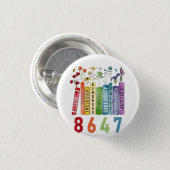 8647 Subtle Anti Trump Anti MAGA 86 47 Floral LGBT Button (Vorne & Hinten)
