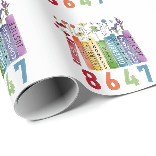8647 Subtle Anti Trump Anti MAGA 86 47 Floral LGBT Geschenkpapier (Rolleneckpunkt)