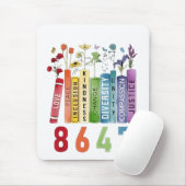 8647 Subtle Anti Trump Anti MAGA 86 47 Floral LGBT Mousepad (Mit Mouse)