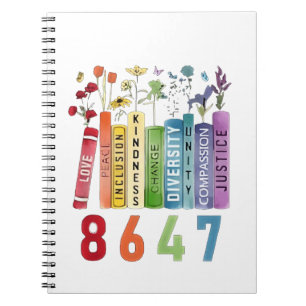 8647 Subtle Anti Trump Anti MAGA 86 47 Floral LGBT Notizblock