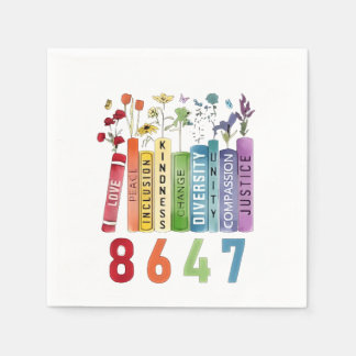 8647 Subtle Anti Trump Anti MAGA 86 47 Floral LGBT Serviette