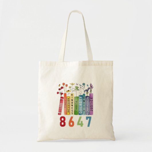 8647 Subtle Anti Trump Anti MAGA 86 47 Floral LGBT Tragetasche (Vorne)