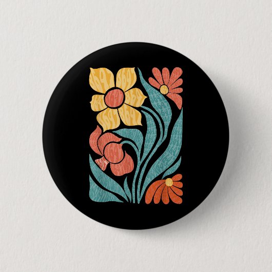 8647 Subtle Anti Trump Floral Boho Button (Vorderseite)