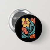 8647 Subtle Anti Trump Floral Boho Button (Vorne & Hinten)